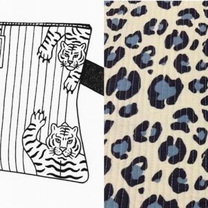 Kit couture : pochette Clyde en matelassé indien – léopard