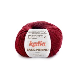 Basic Merino Katia 50g. coloris 023-Grenat foncé