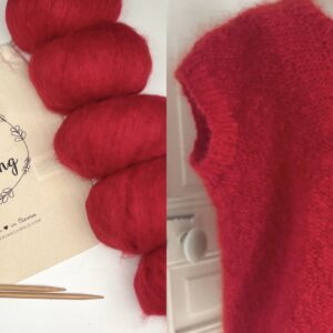 Kit tricot Pull sans manche Frimas – Ingenua Katia rouge