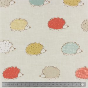 Coupon de coton enduit Fryett’s motifs hérissons 50cm x 70cm