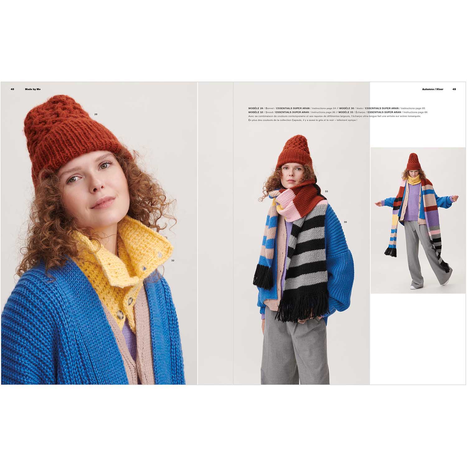 DIY mode : patron pour tricoter un bonnet et une écharpe à rayures - Marie  Claire