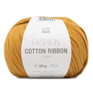 Fashion Cotton Ribbon Chunky Rico Design 50g Coloris moutarde 007