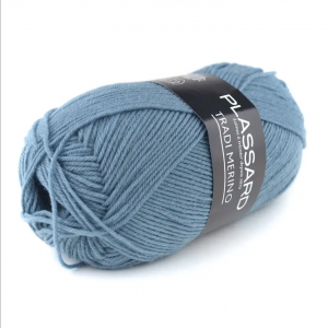 Tradi Merino Plassard 50g. coloris 22-bleu jean – laine chaussettes mais pas que…