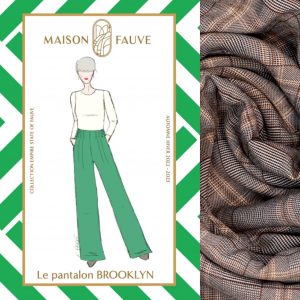 Pantalon Brooklin Maison Fauve en viscose imprimé carreaux style Prince de Galle