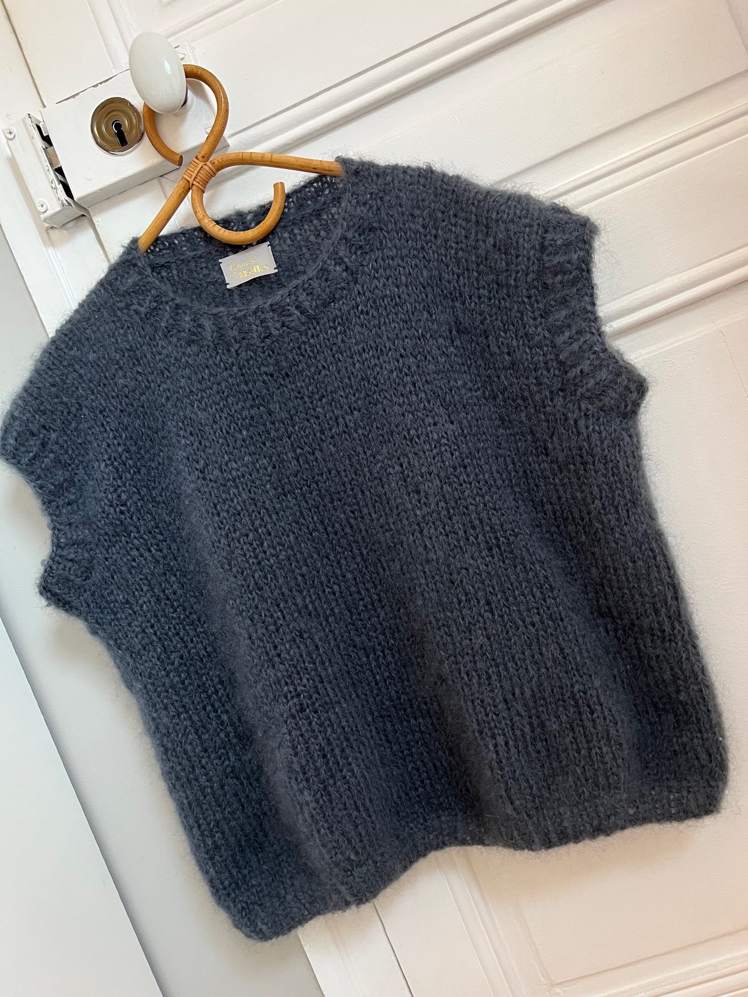 Kit tricot : pull sans manches “Frimas” en Mohair Merino – L