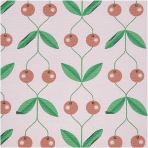 Coton Canvas Cerises sur fond rose  Rico Design – 1,40m x 0,10m