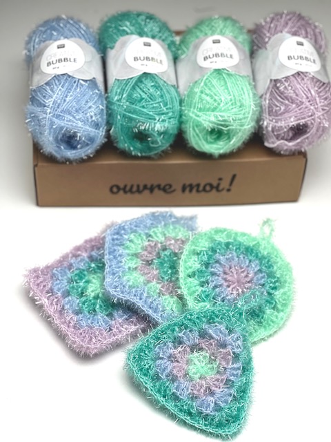 Kit crochet : éponges Grannex et autres accessoires coloris EAU