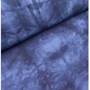 .Sweat effet Tie & Dye marine envers gratté chiné laize 1,50m x 0,10