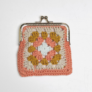 Pochette porte monnaie ou portable au crochet  – coloris Terracotta : Kit crochet