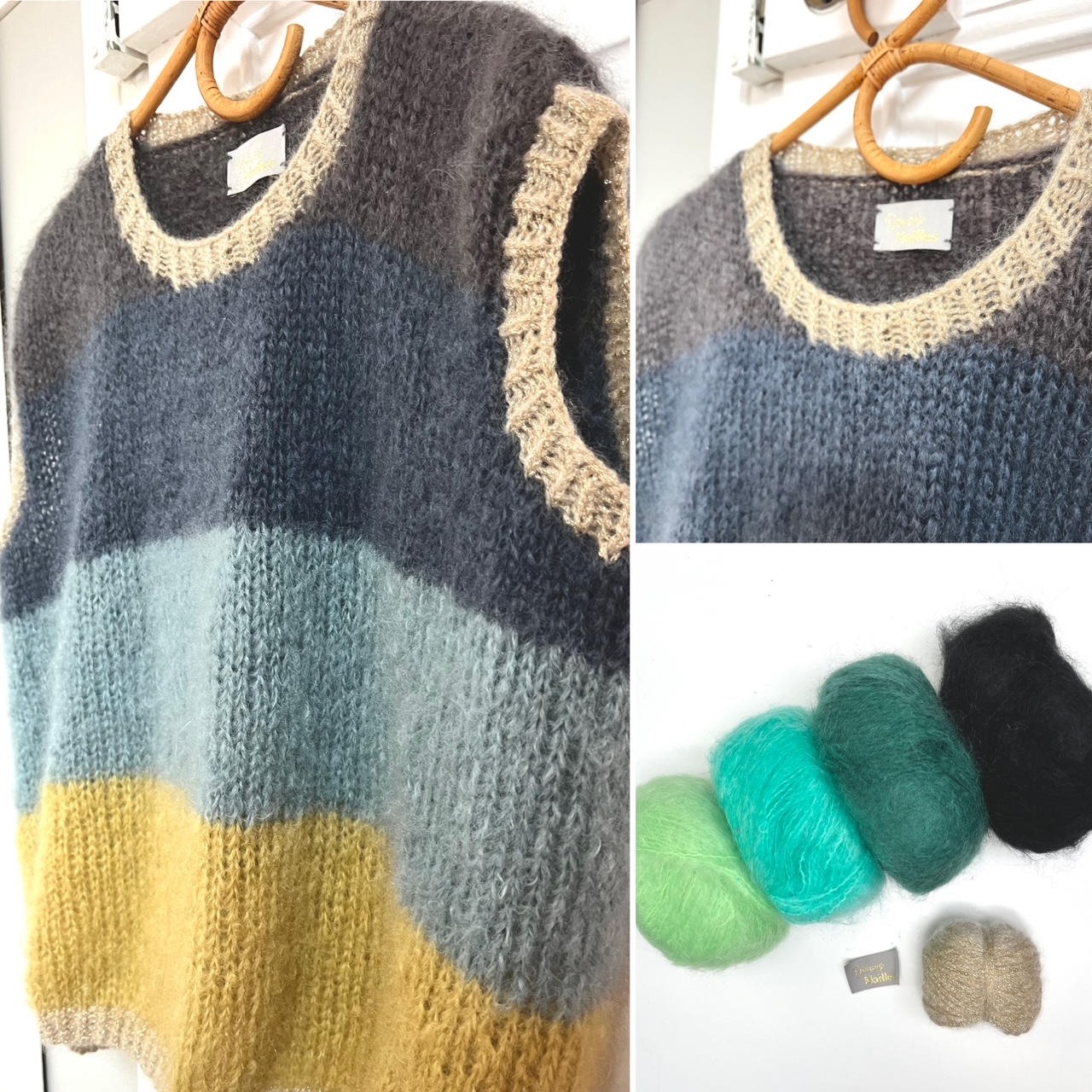 Kit tricot : pull sans manches “Frimas” en Mohair Merino version