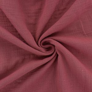 .Tissu double gaze coloris bois de rose Oekotex 1,60m x 0,70m – DERNIER COUPON