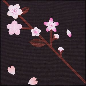 Coton Canvas motifs cerisiers japonais Sakura sur fond noir  Rico Design – 1,40m x 0,10m