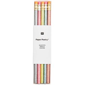 Set de 5 crayons à papier, Paillettés